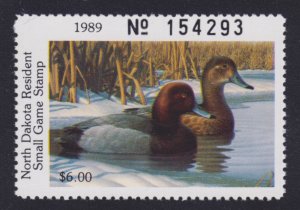 State Hunting/Fishing Revenues - ND - 1989 Duck Stamp ($9) - ND-53 - MNH