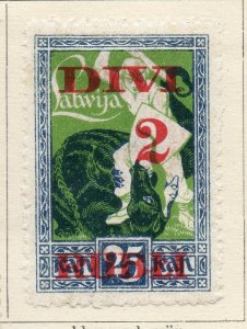 Latvia 1921-22 Early Issue Fine Mint Hinged 2r. Surcharged NW-07482 