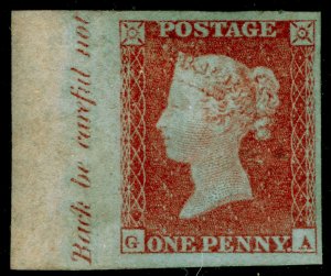 SG8, 1d red-brown PLATE 147, M MINT. MARGINAL INSCRIPTION. GA