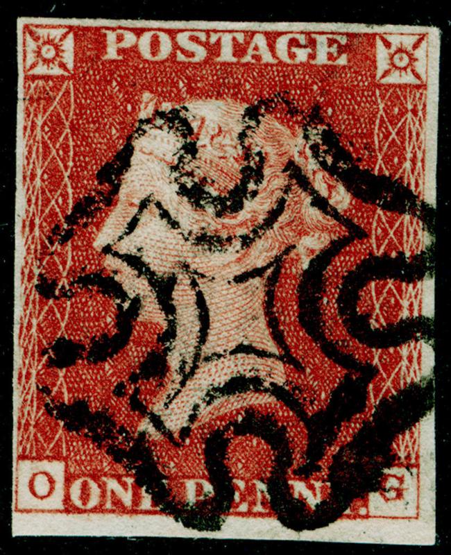 SG8, 1d red-brown PLATE 33, FINE USED. Cat £60. MX. 4 MARGINS. OG