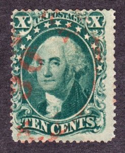 US 33 10c Washington Used F-VF w/ Red CDS SCV $235