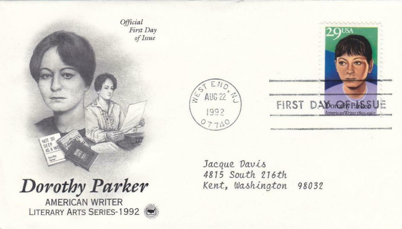 1992, Honoring Dorothy Parker, FDC (D7265)