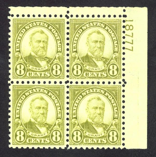 #589, Mint PB/4, VF/XF-OG-NH, SCV $450