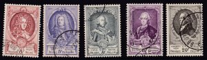 Belgium 1952 Long Portraits of Beglian Royalty  Scott 435-445  Very Fine Used