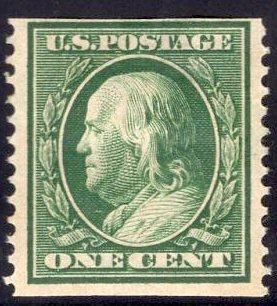 US Stamp #352 One Cent Washington Coil MINT Hinged SCV $100