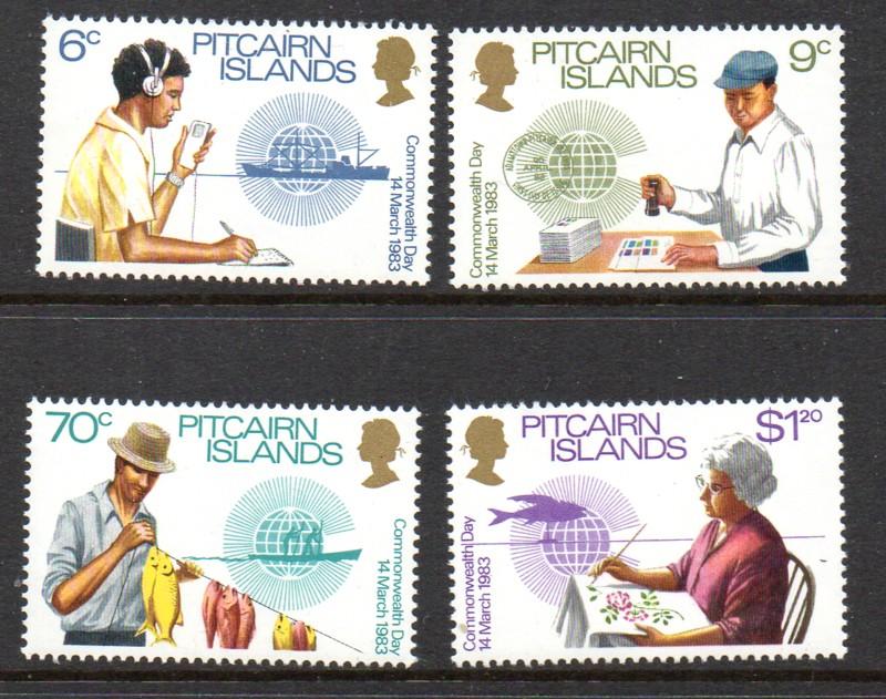 Pitcairn Islands Sc 221-24 1983 Commonwealth Day stamp set mint NH