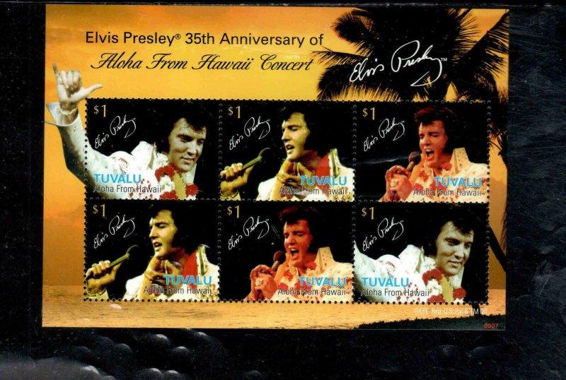 TUVALU #1069  2010      ELVIS PRESLEY   MINT VF NH  O.G  SHEET 6