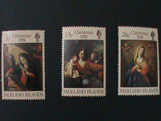 ​FALKLAND ISLANDS-1981-SC#331-3  THE HOLLY VIRGIN-FAMOUS PAINTINGS-MNH-VF