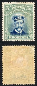 Rhodesia 5/- Admiral M/M (hinge remainder)