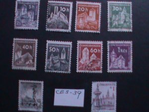 ​CZECHOSLOVAKIA 10 DIFFERENTS FAMOUS BUILDINGS -USED STAMPS- VERY FINE- CES-39