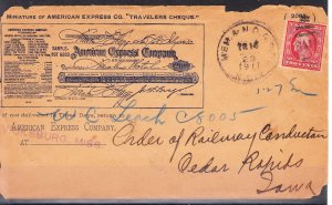 MOstamps - Scarse US Railroad Cover with American Express Cachet - Lot # HS-R132