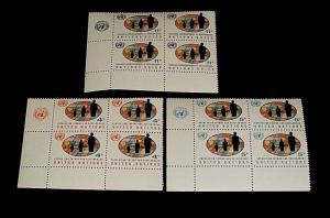 U.N. 1967,NEW YORK #151-153, WORLD POPULATION. MNH, INSC. BLKS/4, NICE! LQQK!