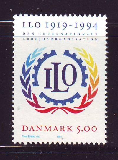 Denmark  Scott 1011 1994 75th Anniversary ILO stamp mint NH