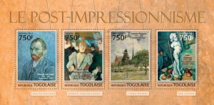 TOGO - 2013 - Post-Impressionism - Perf 4v Sheet - Mint Never Hinged