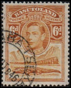 Basutoland 24 - Used - 6p George VI / Crocodile (1938) (cv $1.75) +