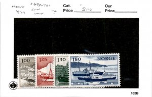 Norway, Postage Stamp, #698-701 Mint NH, 1977 Ship (AB)