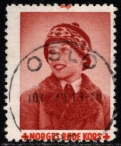 1948 Norway Poster Stamp Norwegian Red Cross Used Oslo Postmark