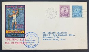 USA, 1932, SC # 719 and # 718, LA Cover, Olympic Games Cachet, Used, F