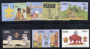 Uganda #898-905 Cat$12.95, 1991 Boy Scouts, complete set, never hinged