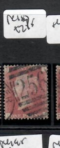 GREAT BRITAIN QV 1D RED PERF SC 33 SG 43/44 PLATE 177 #256 CANCEL  VFU PPP0613H