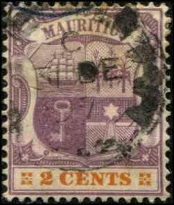 Mauritius SC# 93 Coat of Arms 2c Used