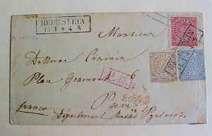 GERMAN STATE NORTH REGISTERED 1809 BOXED RED PD HERRSTEIN 1G STAMP OVER 2G B/S