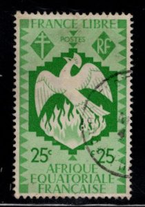 French Equatorial Africa Scott 144 Used stamp from 1941 Phoenix Rising set