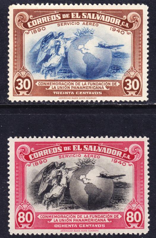 El Salvador Scott C71-C72  complete set  F to VF mint OG H.