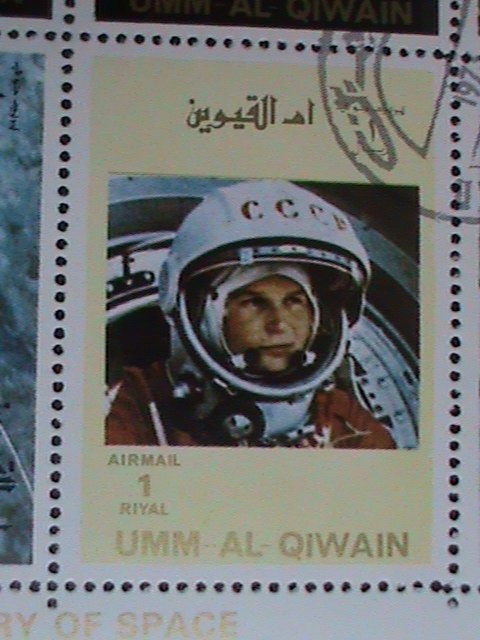 ​UNN AL QIWAIN STAMP:HISTORY OF SPACE  STAMPS CTO LARGE FULL SHEET VERY FINE