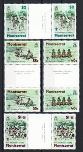 Montserrat, Scott cat. 397-400. Scouting, 50th Anniversary, Gutter Pairs. LH.