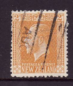 New Zealand-Sc#163-used 2p yellow-KGV-1916-19-