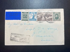 1932 Ireland Irish Airmail Cover Holyhead to Madras British India