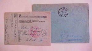 SERBIA 1942 KOVIN OFFICIAL B/S PLOCIDA also POW RED CROSS 1947 BAR TO USA