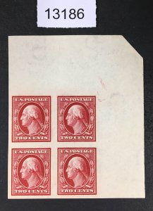 MOMEN: US STAMPS  # 384 MINT OG NH XF CORNER MARGIN BLOCK $50++ LOT #13186