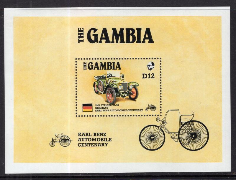 Gambia 629 Car Souvenir Sheet MNH VF