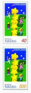 Armenia MNH** 2000 Mi 375-376 Europa 2000 Europe Children playing star-tree