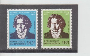 Dahomey  Scott#  C129-C130  MH  (1970 Ludwig van Beethoven)