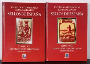 CATALOGUES Spain: Edifil. Sellos de Espana Vol 7 & 8. African Dep Parts 1 & 2. 