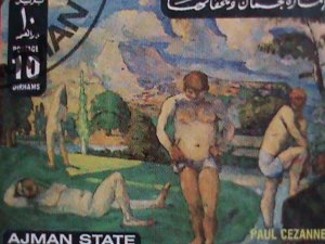 AJMAN 1972 WORLD FAMOUS NUDE ARTS PAINTING BY FAMOUS PAINTERS CTO BLOCK VF