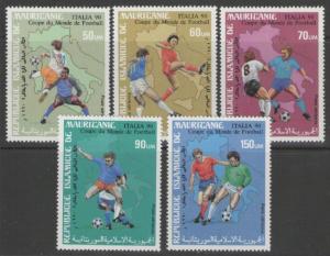 MAURITANIA SG937/41 1990 FOOTBALL WORLD CUP MNH