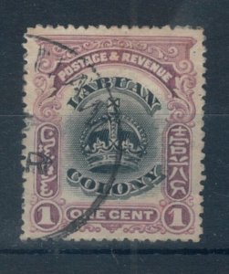 Labuan 1902 Crowns 1c black & purple stamp. Fine Used (Not CTO). Sg 117