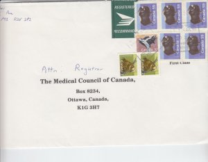 Registered Animal multi franking 59c x 5 +10c+2x2c Canada cover