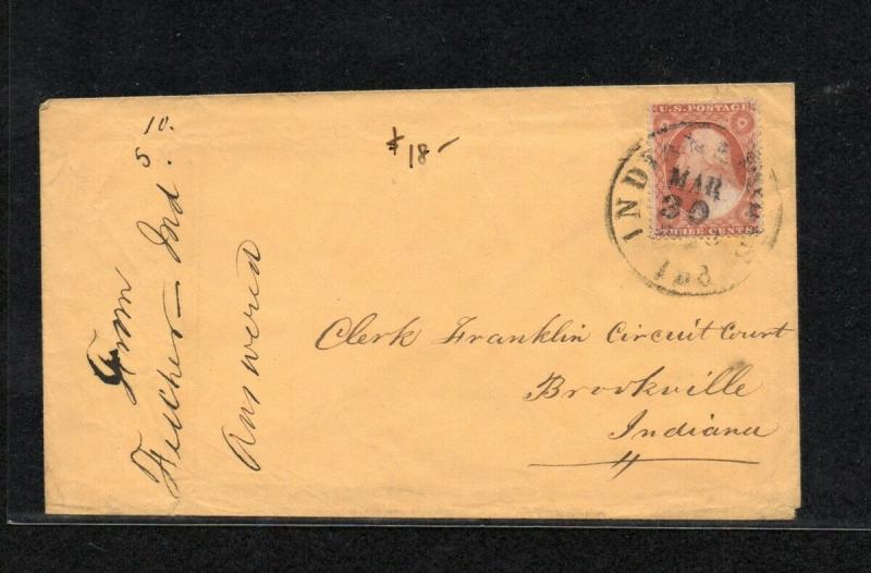 #26  1857 3c Washington double left frame line on Cover - Great usage and nice