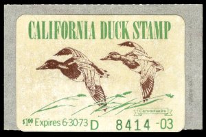 United States, Duck Hunting - State #2 Cat$1,100, 1972 California Duck Stamp,...