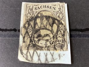 Saxony 1855 Grid Number 3 for Dresden Neustadt train station Cancel Stamp 57155