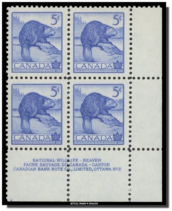 Canada - 336 PB 2 LR MNH - Beaver (1954) 5¢ CV 2.40$