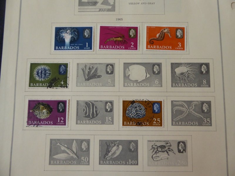 Barbados 1882-1975 Stamp Collection on Scott Intl Album Pages