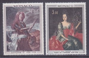 Monaco 813-14 MNH 1972 Painting Art Series Antone I & Marie de Lorraine Set