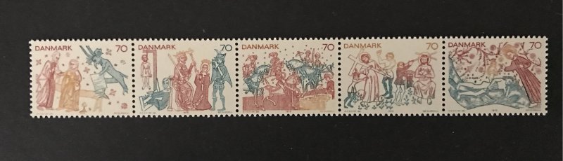 Denmark 1973 #530b, Strip of 5, NGAI, MNH CV $6.75