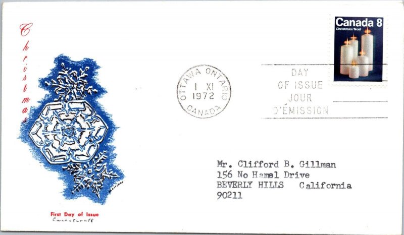 Canada 1972 FDC - Christmas Cover - Cachetcraft Cachet - Ottawa, Ont - F78838